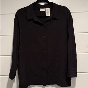 White Stag Black Button-Up Blouse
